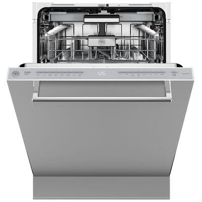 Bertazzoni 24 in. Built-In Dishwasher with Top Control, 39 dBA Sound Level, 16 Place Settings, 8 Wash Cycles & Sanitize Cycle - Stainless Steel | DW24T3IXT