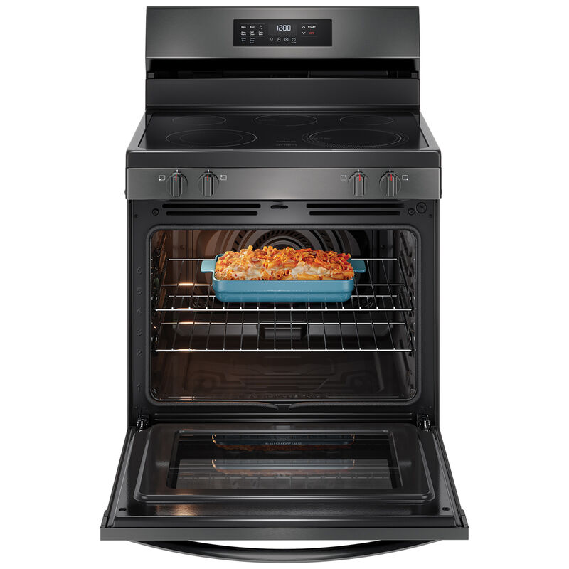 Frigidaire 30 in. 5.3 cu. ft. Air Fry Convection Oven Freestanding Electric Range with 5 Smoothtop Burners - Black Stainless, , hires