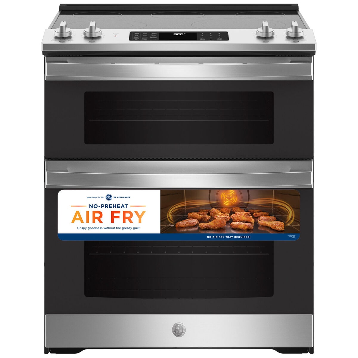 Double oven range with air deals fryer