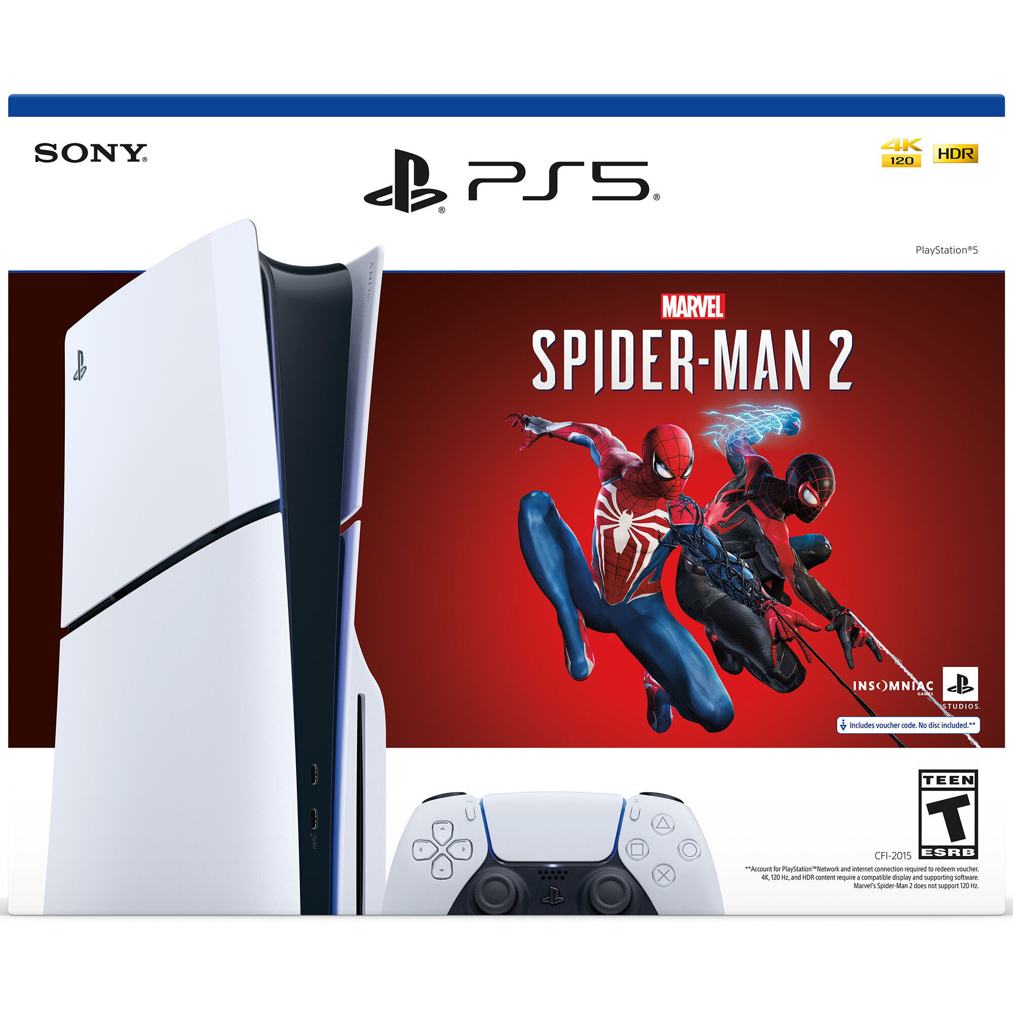PlayStation 5 Slim Console - Marvel's Spider-Man 2 Bundle - White 