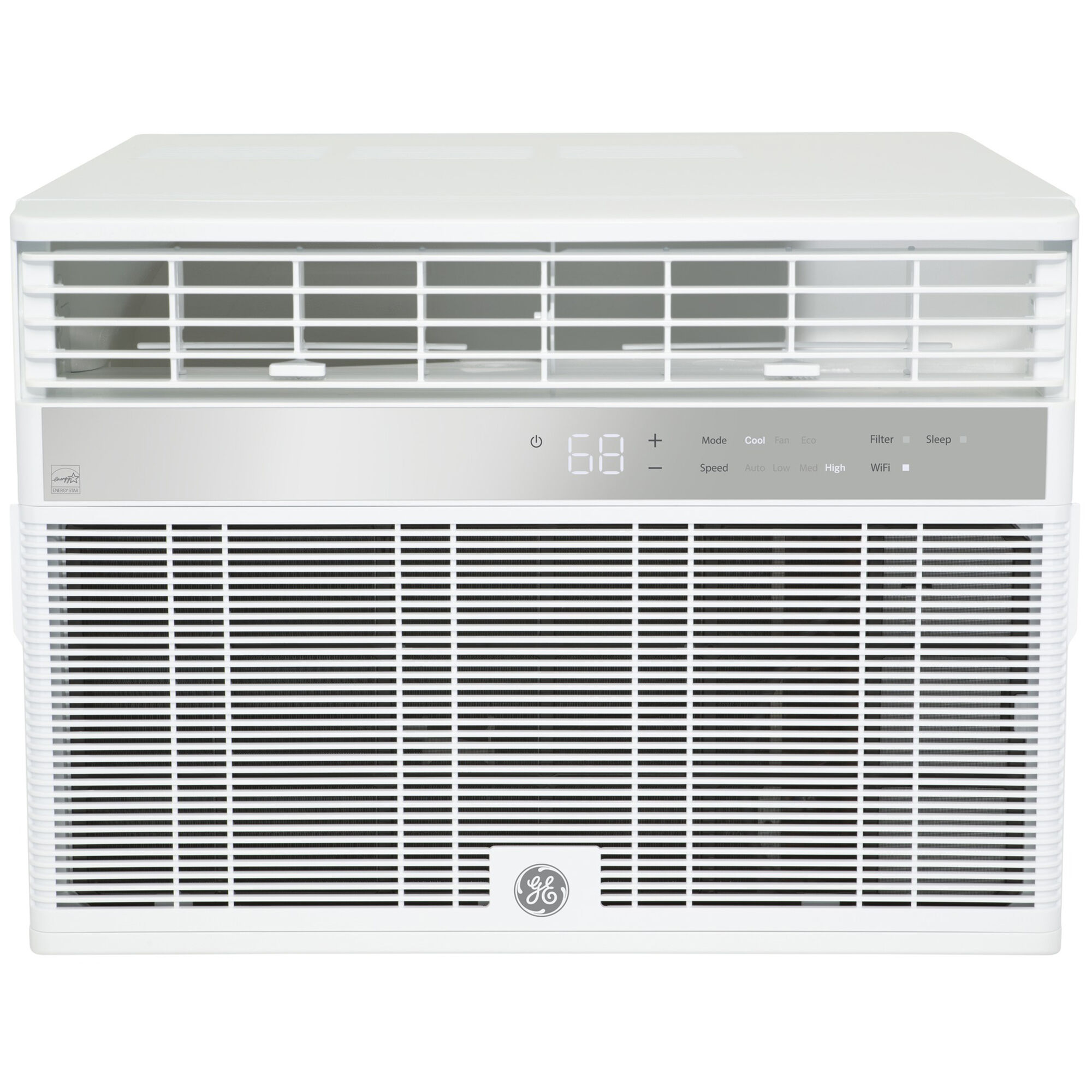GE 14,000 BTU Smart Energy Star Window Air Conditioner with 3 Fan Speeds,  Sleep Mode & Remote Control - White