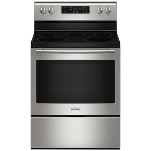 Maytag 30 in. 5.3 cu. ft. Oven Freestanding Electric Range with 5 Radiant Burners - Fingerprint Resistant Stainless Steel, , hires