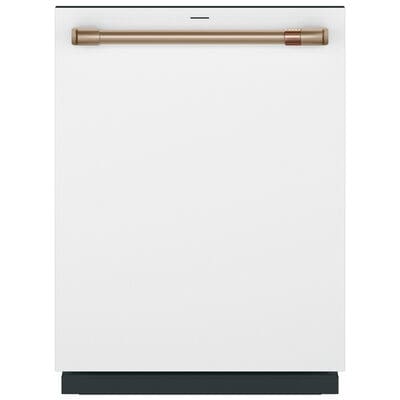 Cafe 24 in. Smart Built-In Dishwasher with Top Control, 39 dBA Sound Level, 16 Place Settings, 6 Wash Cycles & Sanitize Cycle - Matte White | CDT888P4VW2