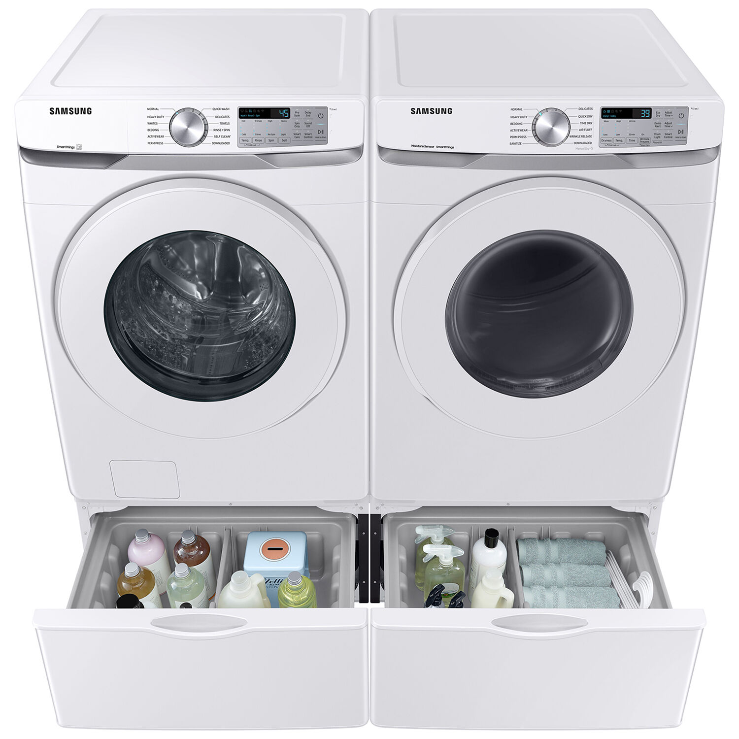 Samsung 27 in. 7.5 cu. ft. Smart Stackable Electric Dryer with Sanitize  Cycle & Sensor Dry - White