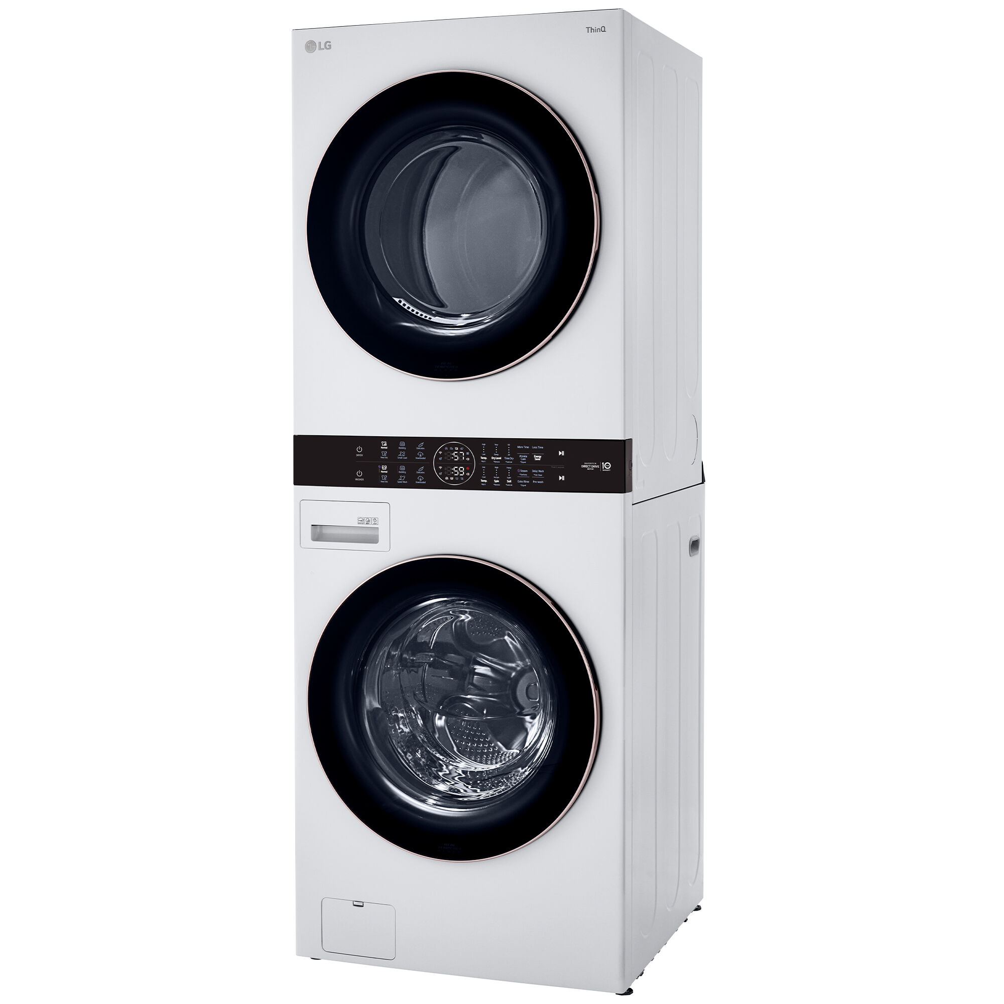 LG 27 in. WashTower with 4.5 cu. ft. Washer with 6 Wash Programs & 7.4 cu.  ft. Electric Dryer with 6 Dryer Programs, Sensor Dry & Wrinkle Care - White