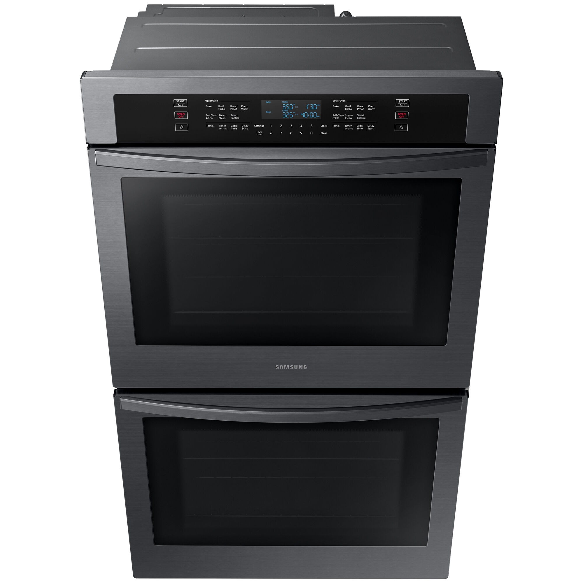 Black stainless deals double wall oven