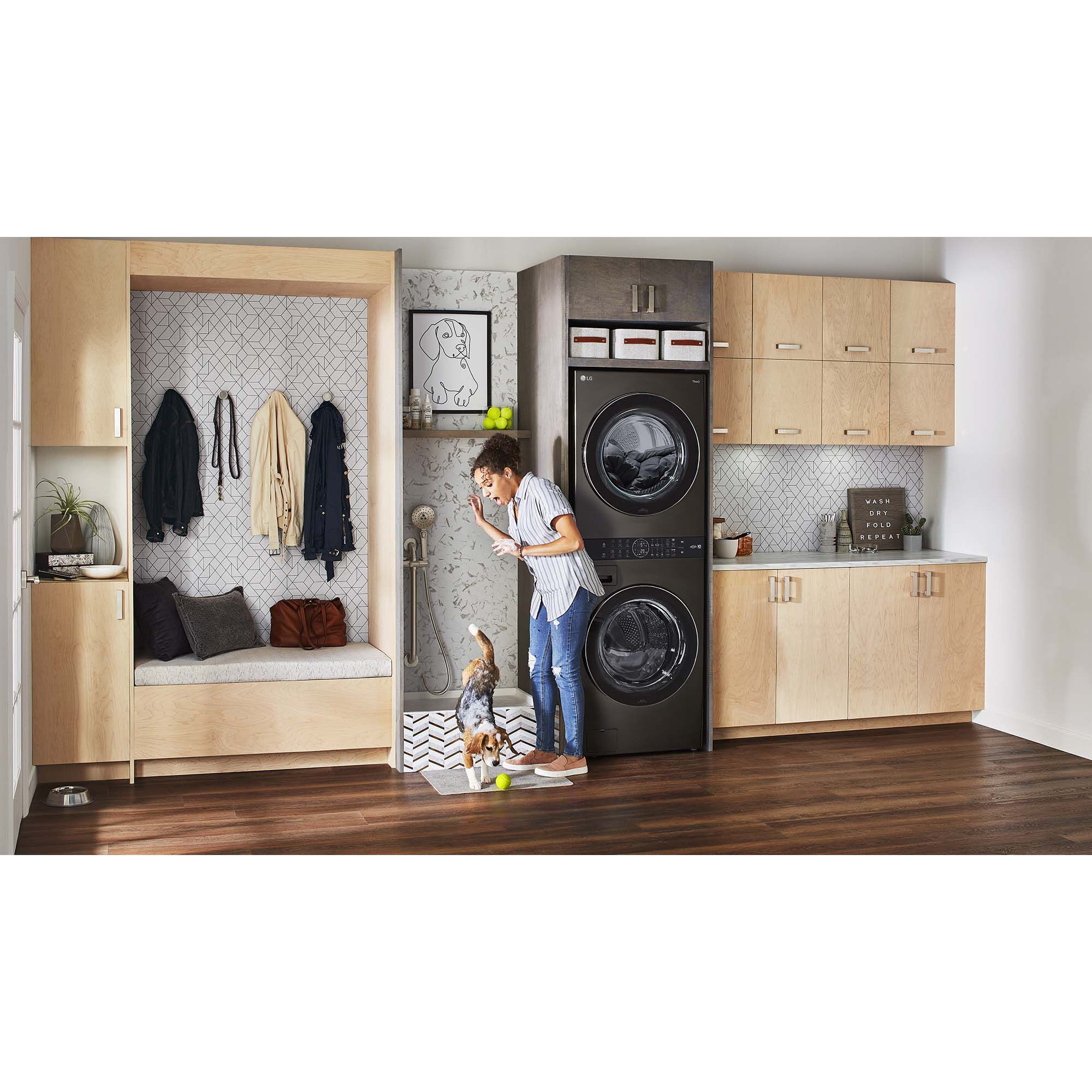 LG 27 in. WashTower with 4.5 cu. ft. Washer with 10 Wash Programs & 7.4 cu.  ft. Electric Dryer with 9 Dryer Programs, Sensor Dry & Wrinkle Care -