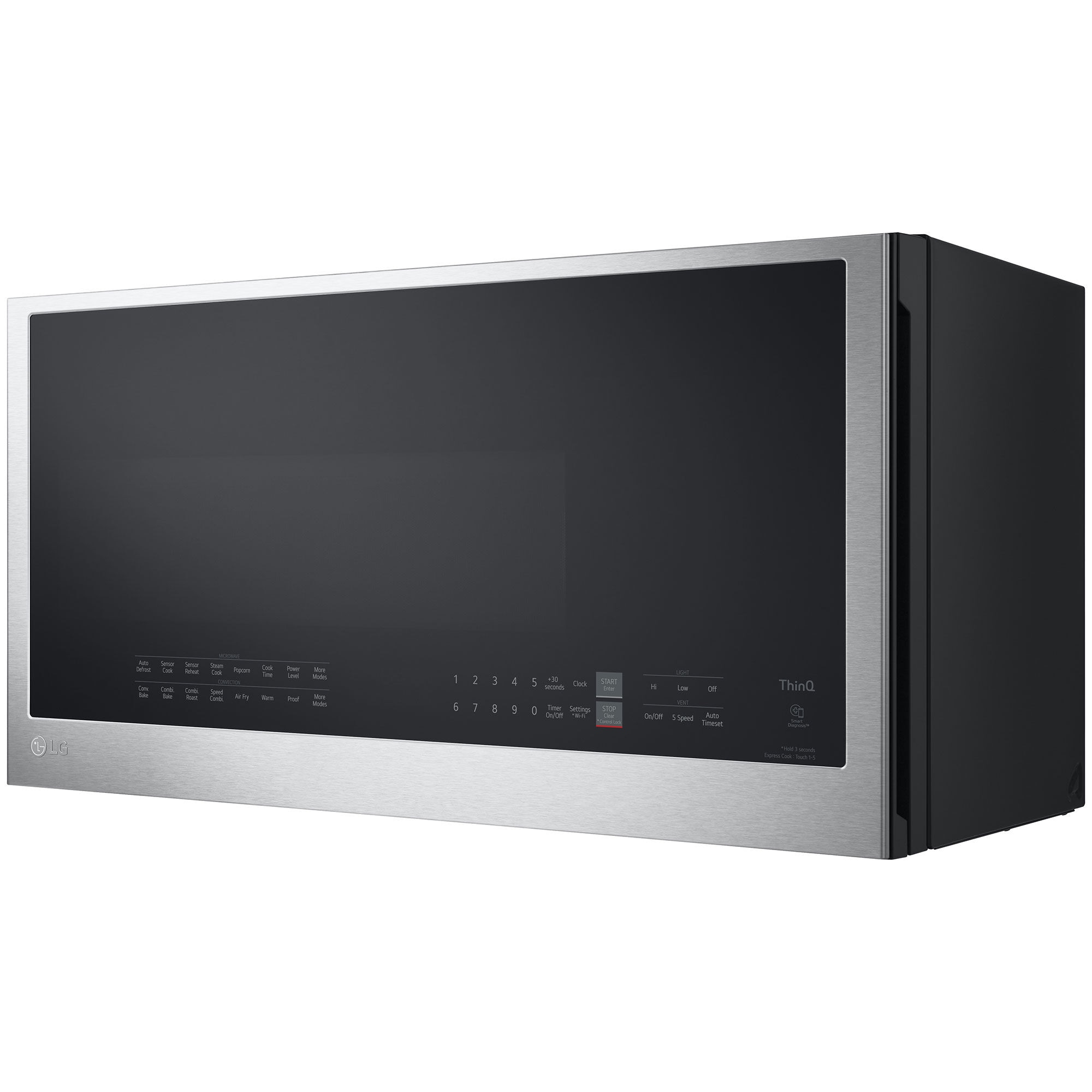 LG 30 in. 1.7 cu. ft. Over-the-Range Microwave with 10 Power Levels, 300  CFM & Sensor Cooking Controls - Print Proof Stainless Steel