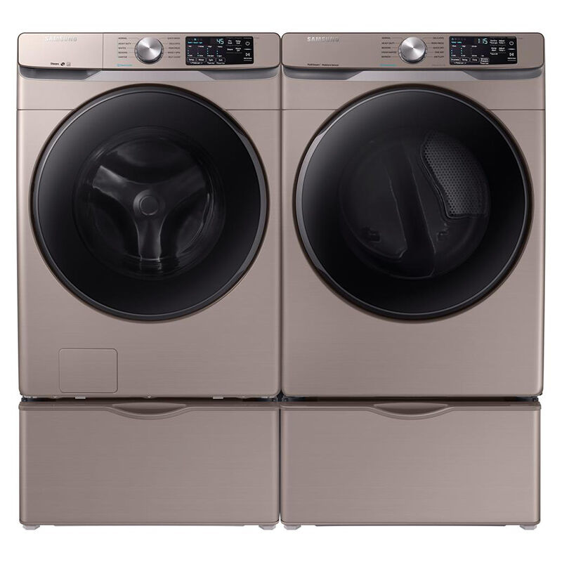 Samsung 27 4 5 Cu Ft Front Loading Washer With 10 Wash Programs 7 Wash Options Sanitize Cycle Steam Wash Self Clean Champagne P C Richard Son