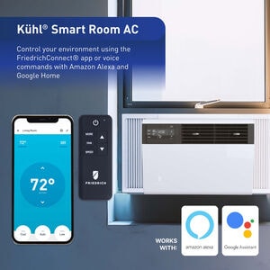 Friedrich Kuhl Series 10,000 BTU 115V Smart Window/Wall Air Conditioner with 4 Fan Speeds, Remote Control & R-32 Refrigerant - White, , hires