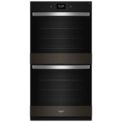 Whirlpool 30 in. 10.0 cu. ft. Electric Smart Double Wall Oven with True European Convection & Self Clean - Black Stainless Steel with PrintShield Finish | WOED7030PV