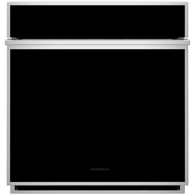 Monogram Minimalist Series 27" 4.3 Cu. Ft. Electric Smart Wall Oven with True European Convection & Self Clean - Stainless Steel | ZKS90DSSNSS