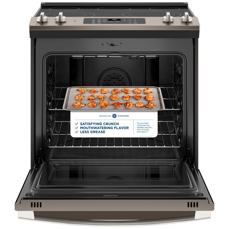 GE 30 in. 5.3 cu. ft. Slide-In Electric Range in Stainless Steel with  Convection, Air Fry Cooking JS760SPSS - The Home Depot