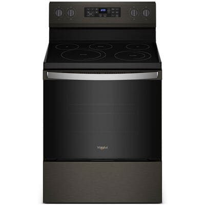 Whirlpool 30 in. 5.3 cu. ft. Air Fry Convection Oven Freestanding Electric Range with 5 Radiant Burners - Black Stainless Steel | WFE550S0LV