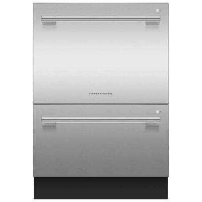 Fisher & Paykel Series 11 24 in. Smart Top Control Double Dishwasher Drawer with 44 dBA Sound Level, 14 Place Settings, 8 Wash Cycles & Sanitize Cycle - Stainless Steel | DD24DTX6PX1