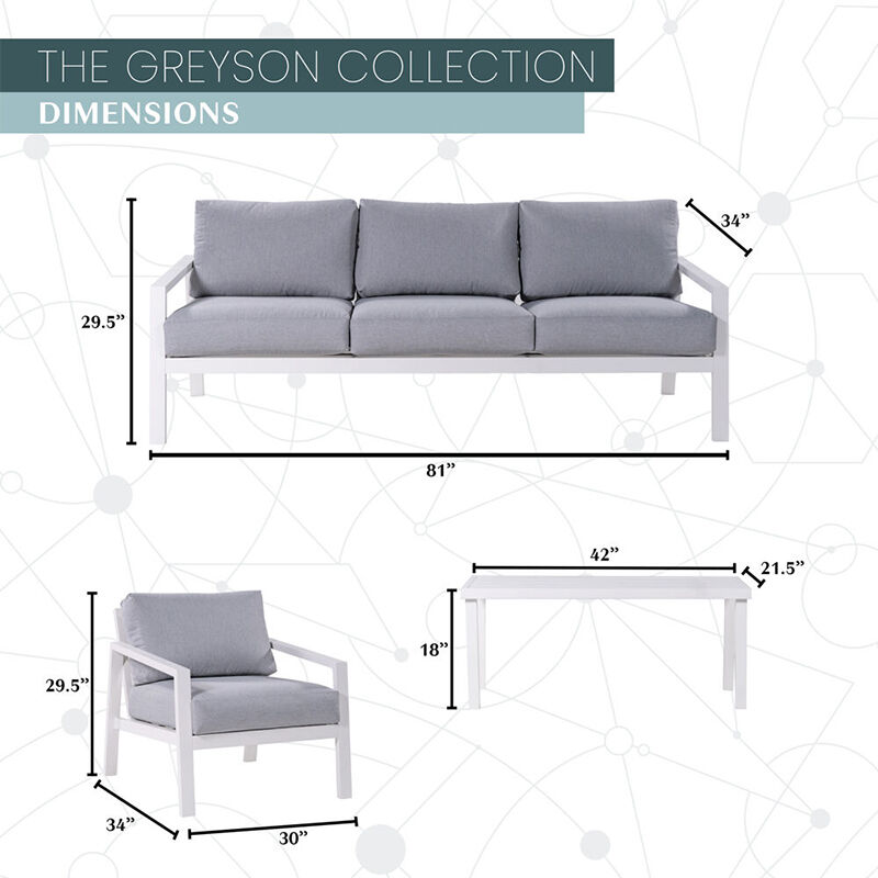 Mod Greyson Collection 4-Piece Conversation Set With 2 Side Chairs ...