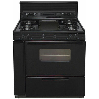 Premier 36 in. 3.9 cu. ft. Oven Freestanding Gas Range with 5 Open Burners & Griddle - Black | BLK5S9BP