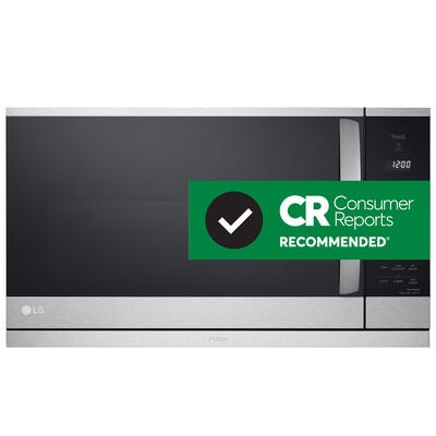 LG 30 in. 2.1 cu. ft. Over-the-Range Microwave with 10 Power Levels, 400 CFM & Sensor Cooking Controls - Print Proof Stainless Steel | MVEL2125F