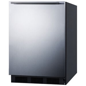 Summit 24 in. 5.1 cu. ft. Undercounter Refrigerator - Stainless Steel with Black Cabinet, , hires