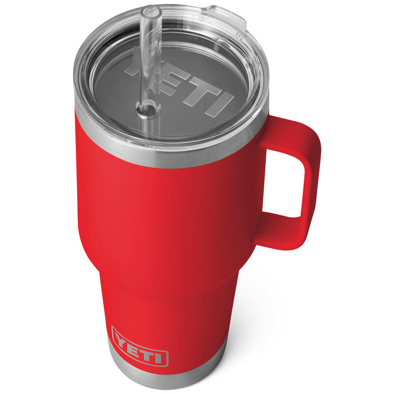  YETI Rambler 35 oz Straw Mug, Vacuum Insulated, Stainless  Steel, Rescue Red: Home & Kitchen