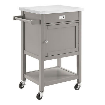 Nolan Stainless Steel Top Apartment Kitchen Cart-Gray | PCR1611