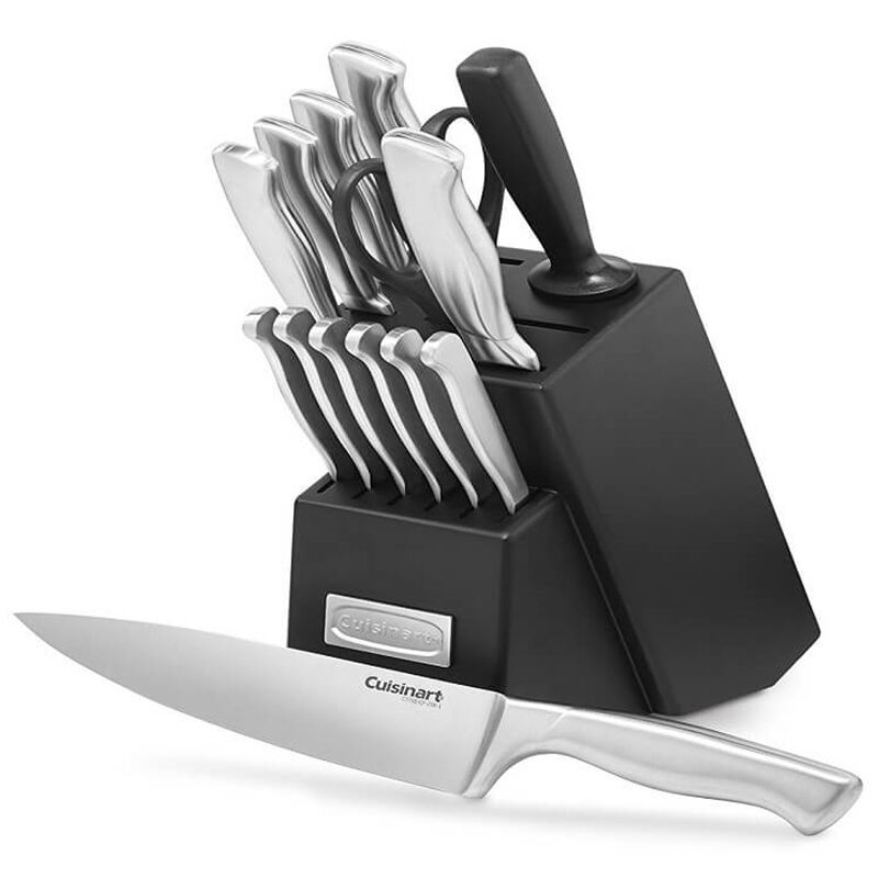 Cuisinart 3 piece knife set, 2, 8 inch bread knives, 2 wood