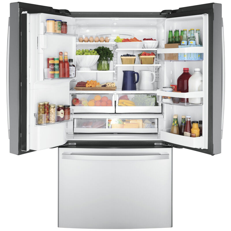 GE 36 in. 22.1 cu. ft. Counter Depth French Door Refrigerator with ...