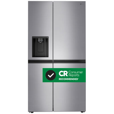 LG 36 in. 27.2 cu. ft. Side-by-Side Refrigerator with External Ice & Water Dispenser- Stainless Look | LRSXS2706V