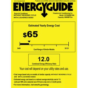 Friedrich Kuhl Series 8,000 BTU 115V Smart Window/Wall Air Conditioner with 4 Fan Speeds, Remote Control & R-32 Refrigerant - White, , hires