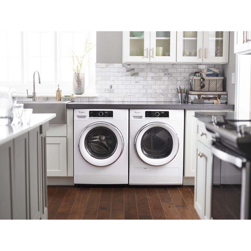 Whirlpool 24 in. 2.3 cu. ft. Stackable Front Load Washer with Detergent Dosing Aid & Sanitize Cycle - White, , hires
