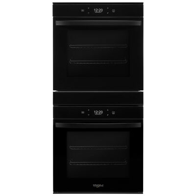 Whirlpool 24 in. 5.8 cu. ft. Electric Smart Double Wall Oven with True European Convection - Black | WOD52ES4MB