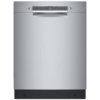 Bosch 300 Series 24 in. Smart Built-In Dishwasher with Front Control, 46 dBA Sound Level, 13 Place Settings, 5 Wash Cycles & Sanitize Cycle - Stainless Steel | SGE53C55UC