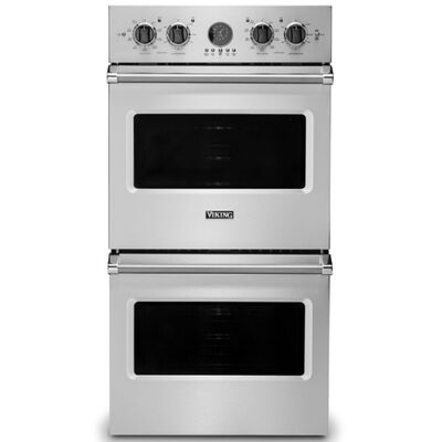 Viking 5 Series 27 in. 8.2 cu. ft. Electric Double Wall Oven with True European Convection & Self Clean - Stainless Steel | VDOE527SS