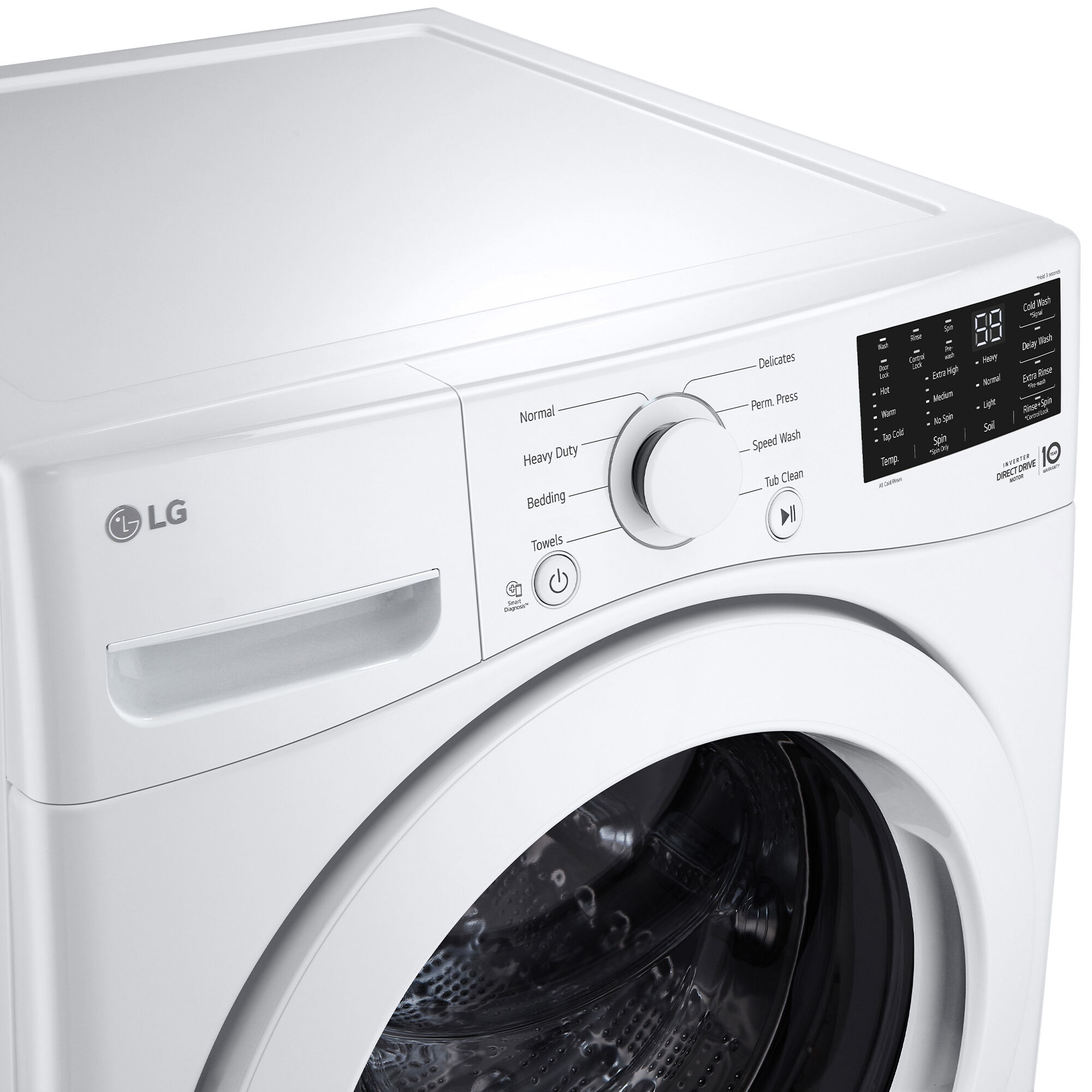 LG 27 in. 5.0 cu. ft. Stackable Front Load Washer with 6 Motion 