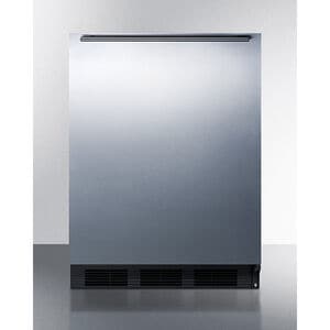 Summit 24 in. 5.1 cu. ft. Undercounter Refrigerator - Stainless Steel with Black Cabinet, , hires