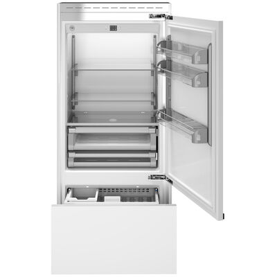 Bertazzoni 36 in. Built-In 19.6 cu. ft. Counter Depth Bottom Freezer Refrigerator with Right-Hand Door Swing - Custom Panel Ready | REF36BMBIPRT