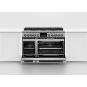 Fisher & Paykel Pro Series 9 48 in. 6.9 cu. ft. Smart Air Fry Convection Double Oven Freestanding Natural Gas Dual Fuel Range with 8 Sealed Burners - Stainless Steel, , hires