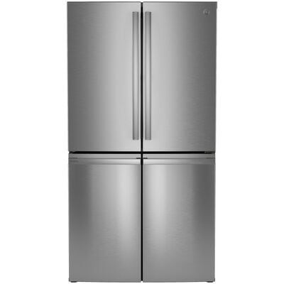 GE Profile Series 36 in. 28.0 cu. ft. Smart 4-Door French Door Refrigerator with Internal Water Dispenser - Fingerprint Resistant Stainless | PAD28BYTFS