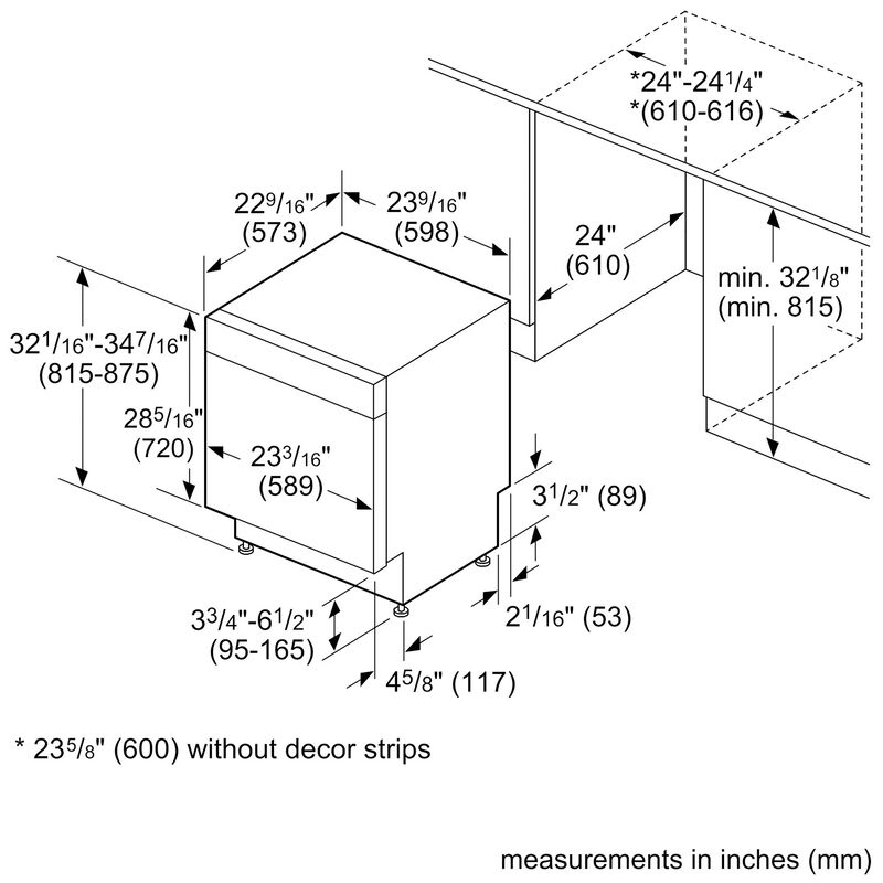 Lave-vaisselle encastré Bosch Série 300 de 24 po à commandes frontales et  panier supérieur RackMatic, noir SGE53B56UC