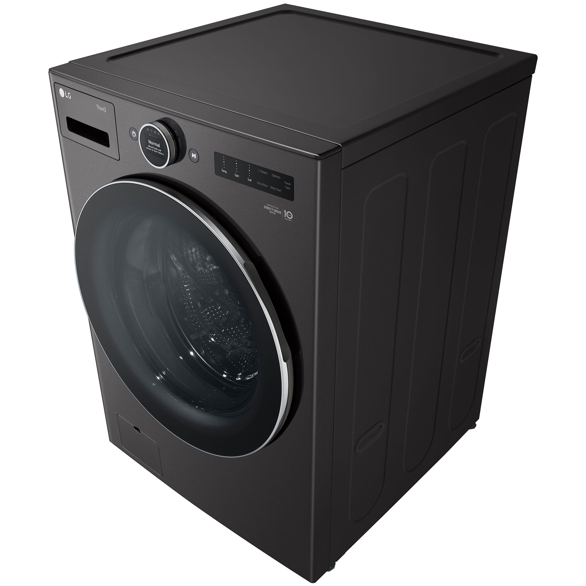 LG 27 in. 5.0 cu. ft. Front Loading Smart Washer with 25 Wash Programs, 19  Wash Options, Sanitize Cycle, Steam Wash & Self Clean - Black Steel