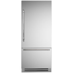 Bertazzoni 36 in. Built-In 19.6 cu. ft. Counter Depth Bottom Freezer Refrigerator with Right-Hand Door Swing - Stainless Steel, Stainless Steel, hires