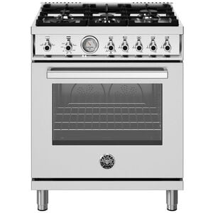 Bertazzoni Professional Series 30 in. 4.7 cu. ft. Convection Oven Freestanding LP Gas Range with 5 Sealed Burners - Stainless Steel, , hires