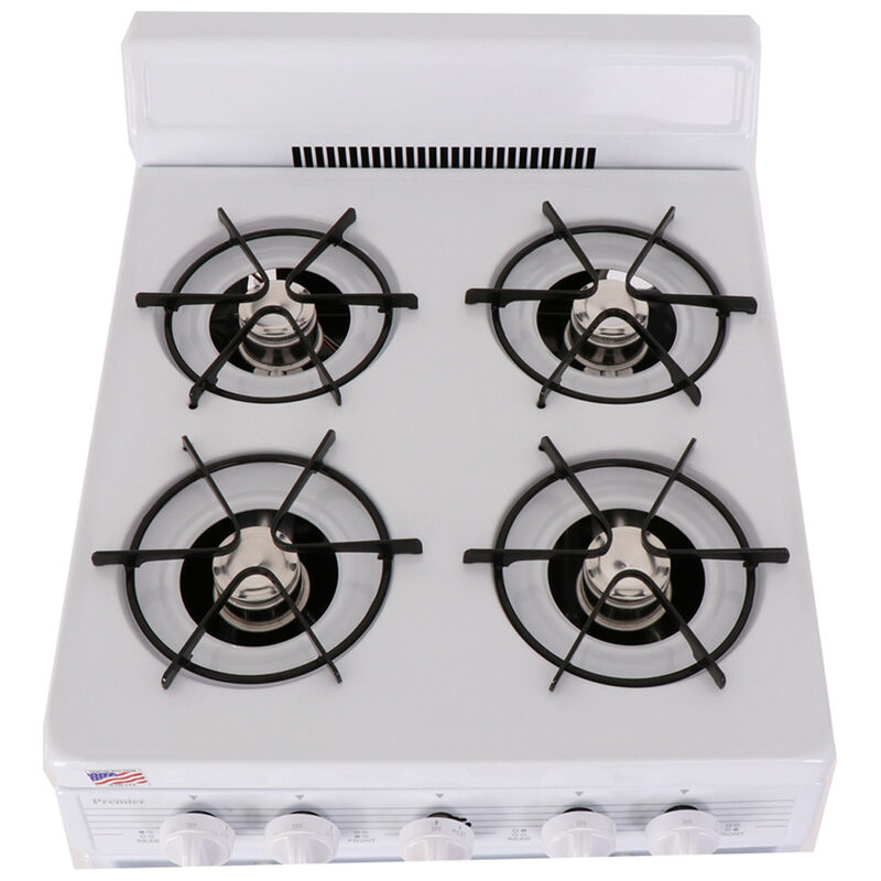 Holiday 20-in 4 Burners 2.4-cu ft Freestanding Natural Gas Range (White) in  the Single Oven Gas Ranges department at