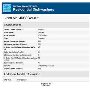 JennAir 24 in. Built-In Dishwasher with Top Control, 39 dBA Sound Level, 14 Place Settings, 6 Wash Cycles & Sanitize Cycle - Stainless Steel, , hires