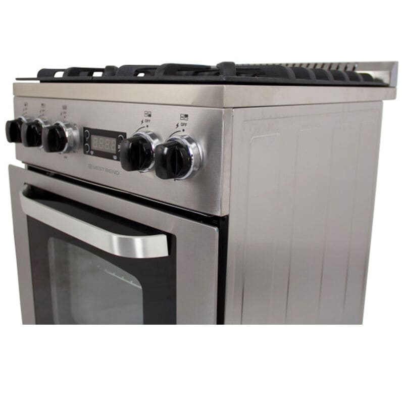 Westbend Elite Series 20 in. 2.1 cu. ft. Oven Freestanding Natural Gas Range with 4 Sealed Burners - Stainless Steel, , hires