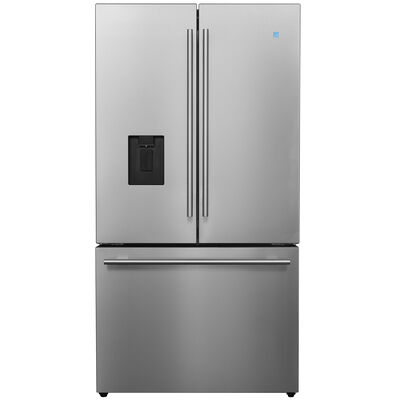 Brama 36 in. 22.4 cu. ft. Counter Depth French Door Refrigerator with Water Dispenser - Stainless Steel | BRFDR22C01SS