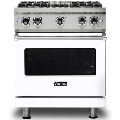 Viking 5 Series 30 in. 4.0 cu. ft. Convection Oven Freestanding Gas Range with 4 Sealed Burners - White | VGR5304BWH