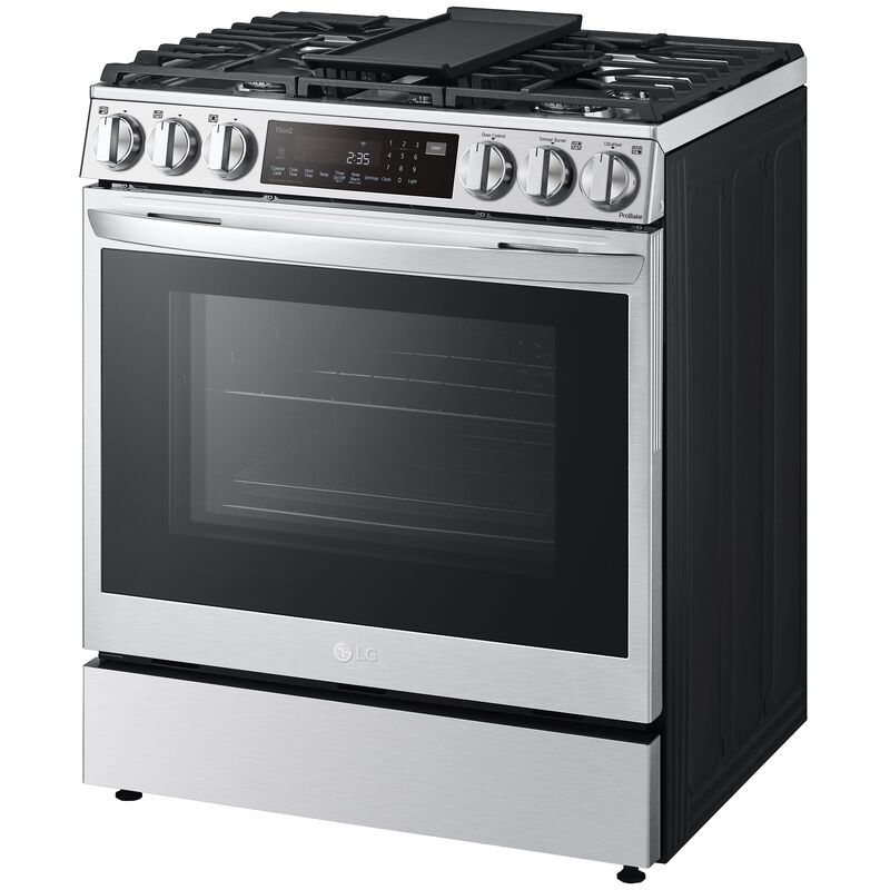 LG Instaview 30 in. 6.3 cu. ft. Smart Air Fry Convection Oven Slide-In Gas  Range with 5 Sealed Burners & Griddle - Stainless Steel