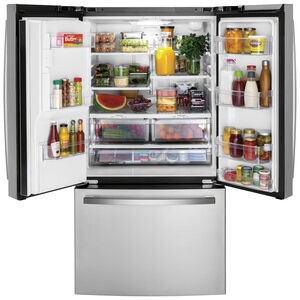 GE 36 in. 20.6 cu. ft. Counter Depth French Door Refrigerator with Ice & Water Dispenser - Fingerprint Resistant Stainless, , hires