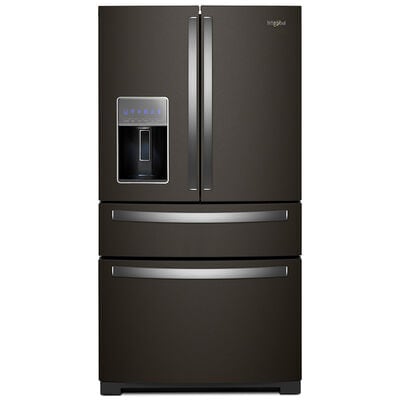 Whirlpool 36 in. 26.0 cu. ft. 4-Door French Door Refrigerator with Ice & Water Dispenser - Black Stainless | WRMF7736PV